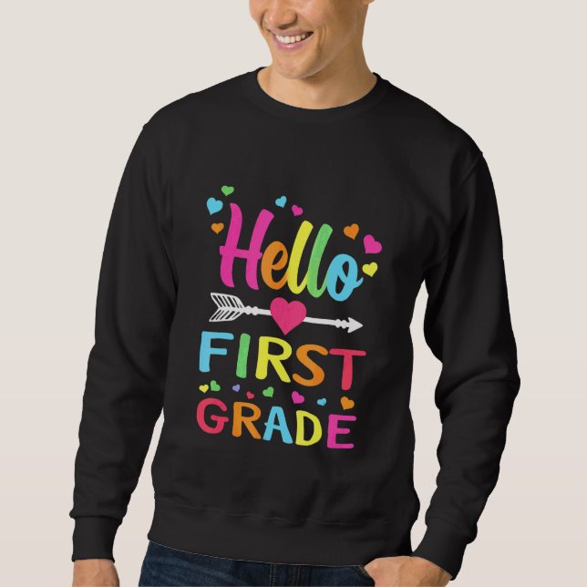 Sudadera Hola Estudiante De Primer Grado De Regreso A La Es (Anverso)