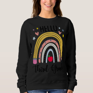 Sudadera Hola Estudiante De Tercer Grado Del Boho Rainbow D
