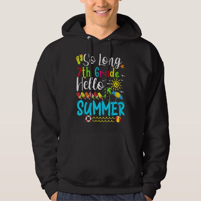 Sudadera Hola, estudiante de verano de 7º grado Hola (Anverso)
