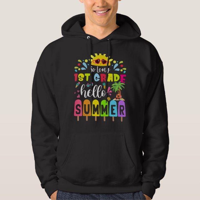 Sudadera Hola, estudiante de verano de primer grado 1 (Anverso)