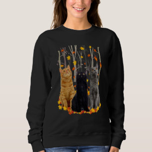 Sudadera Hola Gato del Corazón de Otoño de Maple Cats Leaf