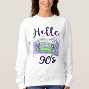 Sudadera Hola grabadora de radio con casete de los 90