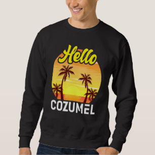 Sudadera Hola Isla Cozumel Vacation Sunset Beach Palm