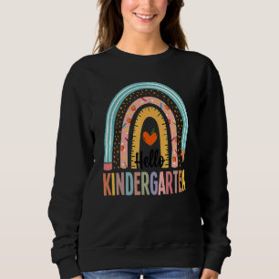 Sudadera Hola Kindergarten Boho Profesor Arcoiris De Vuelta