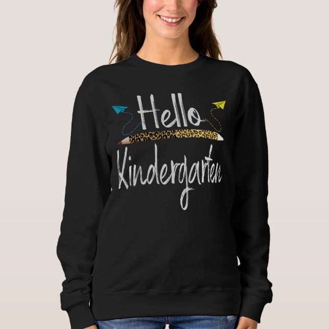 Sudadera Hola Kindergarten De Vuelta Al Profesor De Escuela (Anverso)