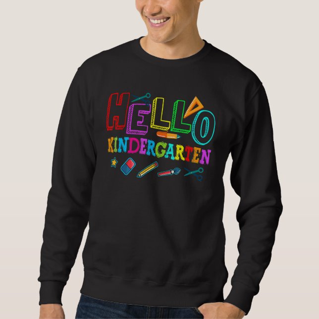 Sudadera Hola Kindergarten De Vuelta Al Profesor Escolar (Anverso)