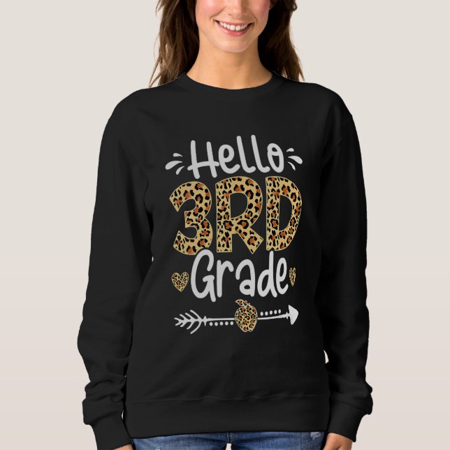 Sudadera Hola Kindergarten Leopard Feliz Día De Colegio (Anverso)