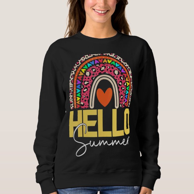Sudadera Hola leopardo arcoiris 8 de verano (Anverso)