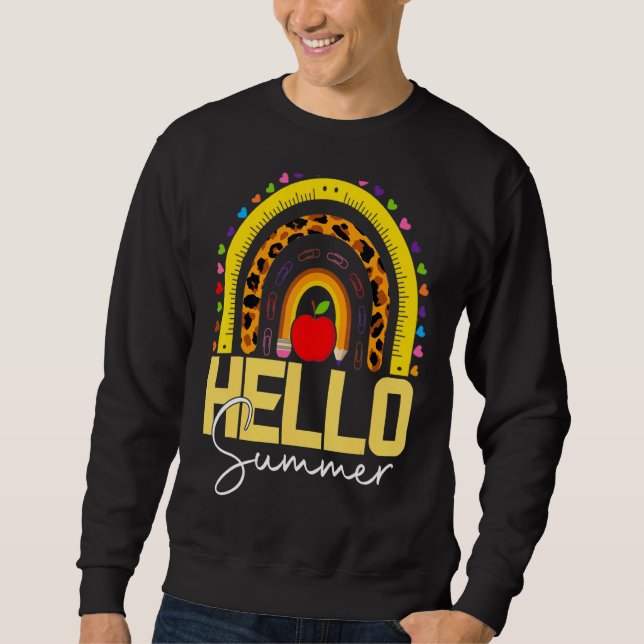 Sudadera Hola leopardo arcoiris de verano (Anverso)