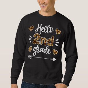 Sudadera Hola Maestra De Leopardo De 2º Grado Primer Día De