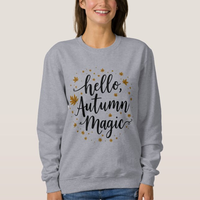 Sudadera hola, magia de otoño (Anverso)