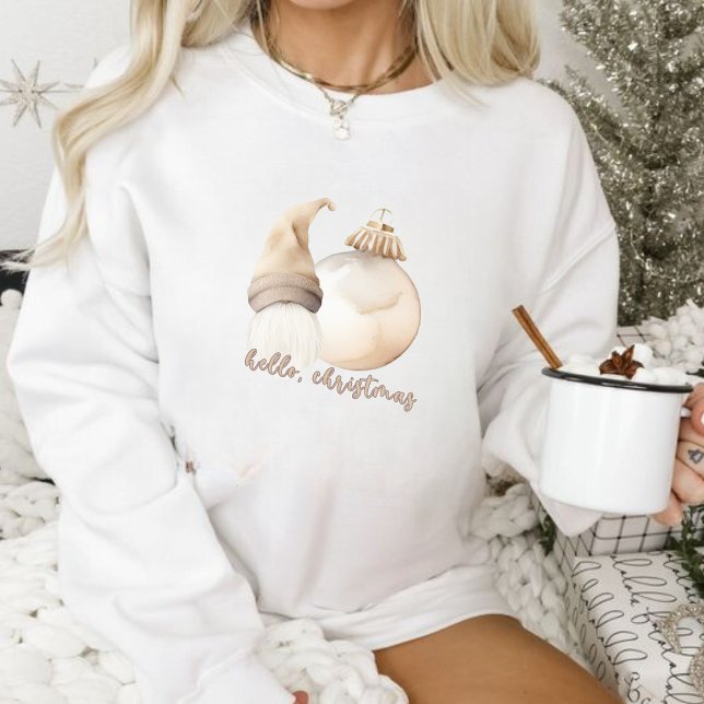 Sudadera Hola Navidades Beige Gnome Ornament (Subido por el creador)