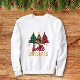 Sudadera Hola Navidades con árboles de yeso