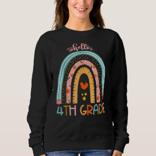 Sudadera Hola niños de cuarto grado del arco iris de vuelta