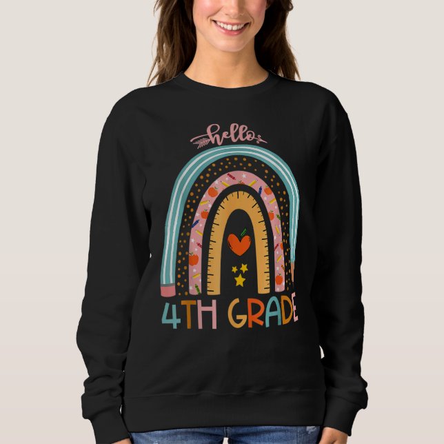 Sudadera Hola niños de cuarto grado del arco iris de vuelta (Anverso)