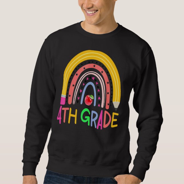 Sudadera Hola niños de cuarto grado del arco iris de vuelta (Anverso)