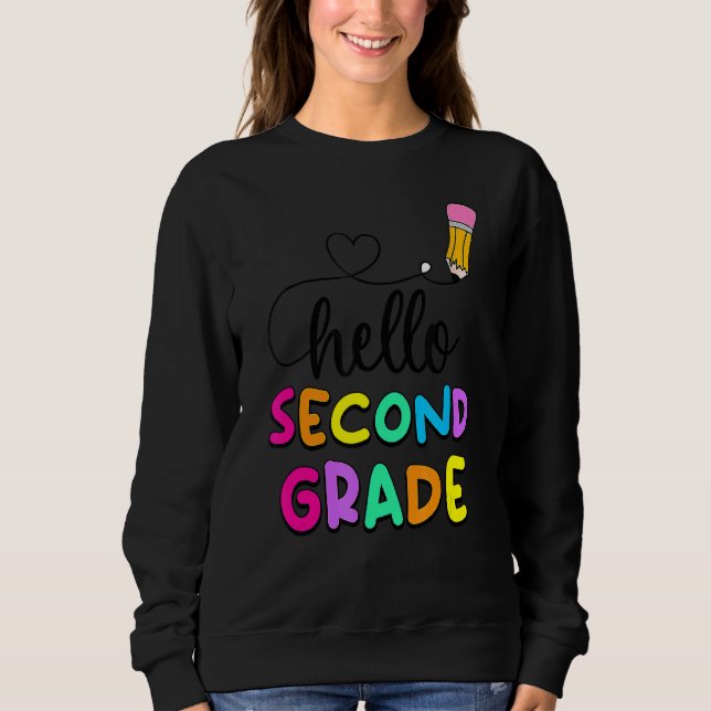 Sudadera Hola niños de segundo grado de primer día de clase (Anverso)