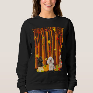 Sudadera Hola Otoño Caniche Hoja de Arce Otoño Calabaza Hom