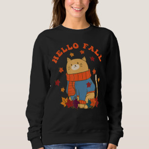 Sudadera Hola Otoño Gato Otoño Gatito Gatito Gato Disfraz