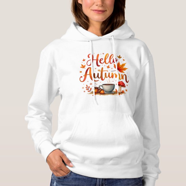 Sudadera Hola otoño, nostalgia acogedora (Anverso)