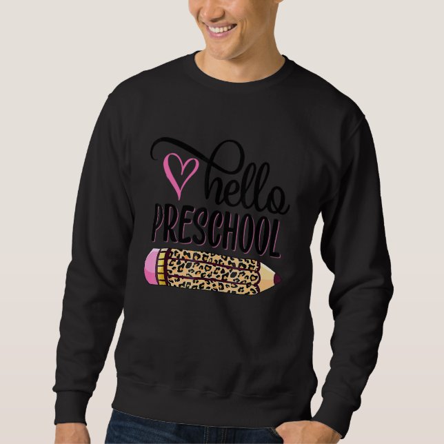 Sudadera Hola Pencil De Leopardo Rosa De Preescolar De Vuel (Anverso)