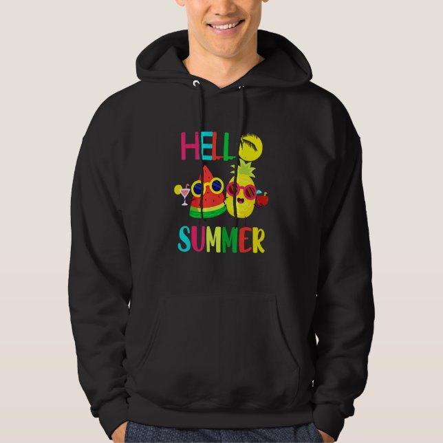 Sudadera Hola Pineapple De Verano Y sandía Con Sunglas (Anverso)