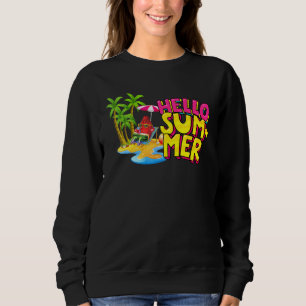 Sudadera Hola Pineapple De Verano Y Tabla De Surf En El Su