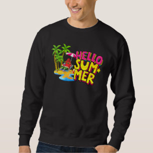 Sudadera Hola Pineapple De Verano Y Tabla De Surf En El Su