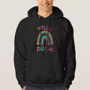 Sudadera Hola pre K Lápiz travieso arco iris de vuelta a la