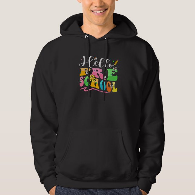 Sudadera Hola Preescolar Lápiz Bonito Arcoíris Vuelta al Co (Anverso)