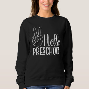 Sudadera Hola Preescolar Primer Día Escolar De Vuelta A Sc