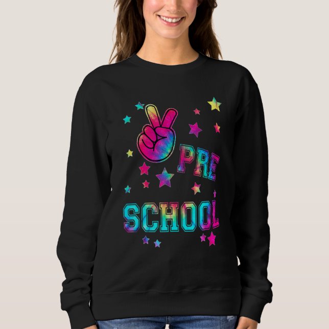 Sudadera Hola Preescolar Tie Dye First Day Back S (Anverso)