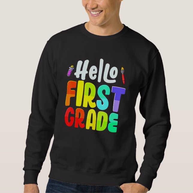 Sudadera Hola, primer grado, profesores de primer grado a (Anverso)