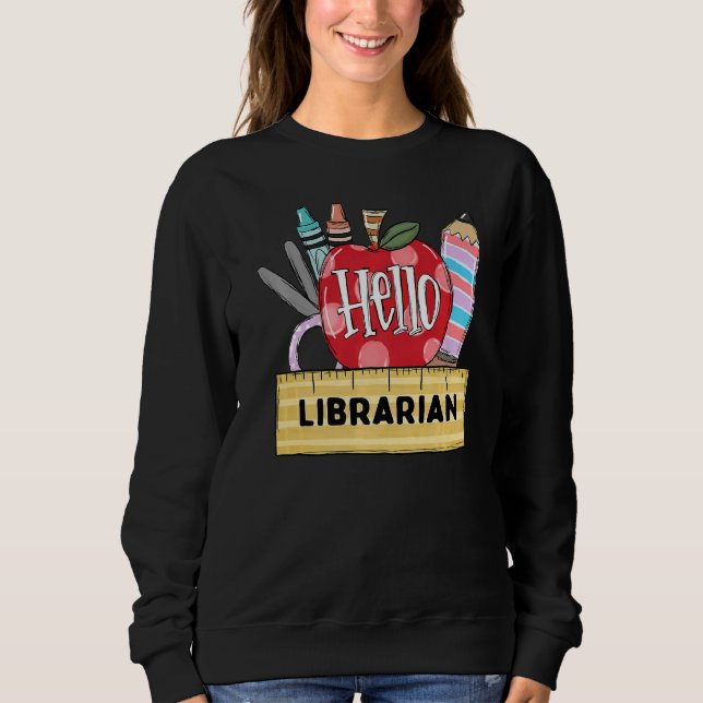 Sudadera Hola profesor bibliotecario de Apple (Anverso)