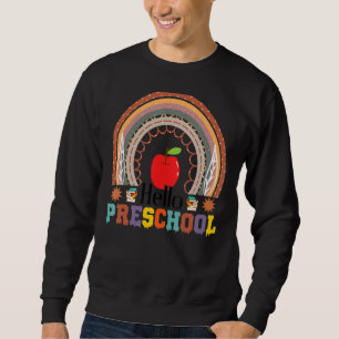Sudadera Hola Profesor De Arcoiris De Boho De Preescolar De