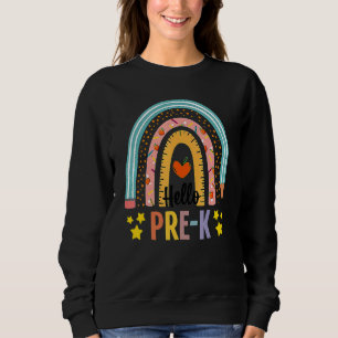 Sudadera Hola Profesor De Arcoiris De Pre K Boho De Vuelta
