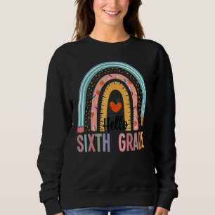 Sudadera Hola Profesor De Boho Rainbow De Sexto Grado De Vu