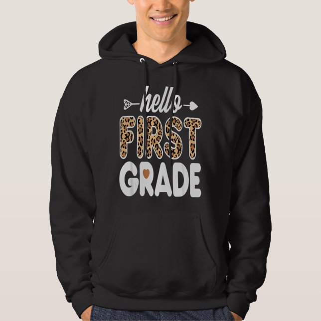 Sudadera Hola profesor de primer curso de Leopardo de prime (Anverso)
