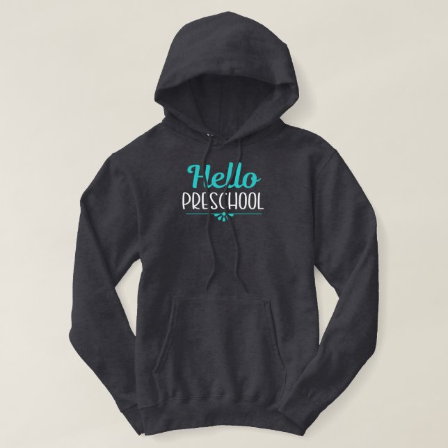 Sudadera Hola profesor de primer día de clase preescolar (Diseño del anverso)