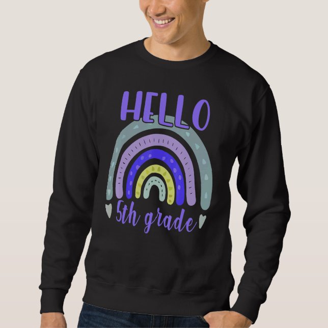 Sudadera Hola, profesor de quinto grado de vuelta al Boho e (Anverso)