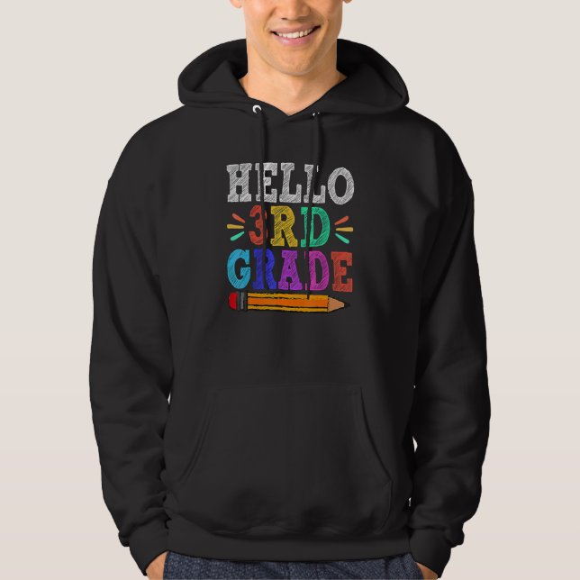 Sudadera Hola, profesor de tercer grado de vuelta a la escu (Anverso)