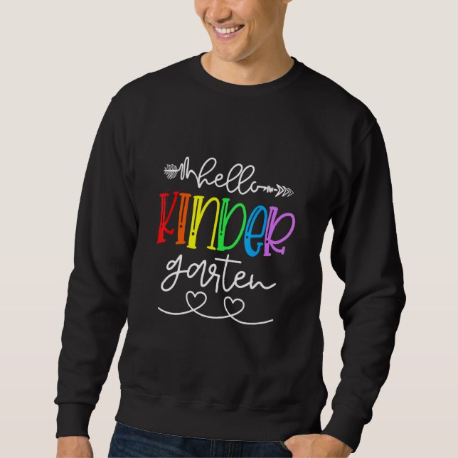 Sudadera Hola Profesor Del Equipo De Kindergarten Primer Dí (Anverso)