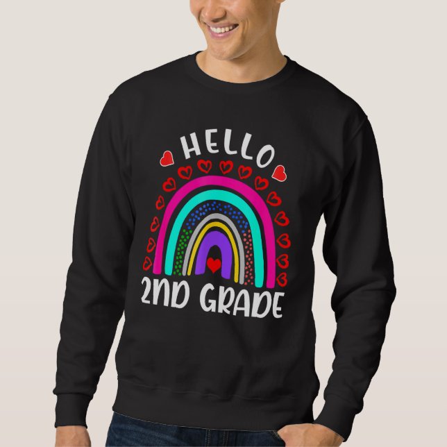 Sudadera Hola, profesores de arco iris de 2º grado, niños d (Anverso)