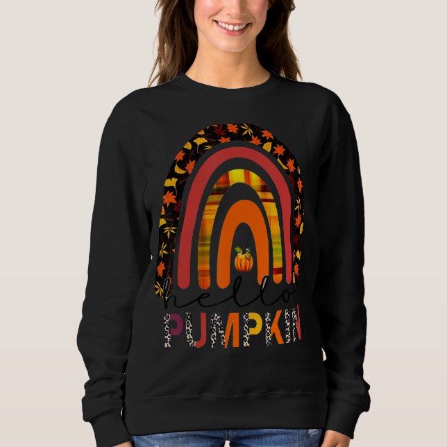 Sudadera Hola Pumpkin Boho Hello Pumpkin Cute Otoño Hallo (Anverso)