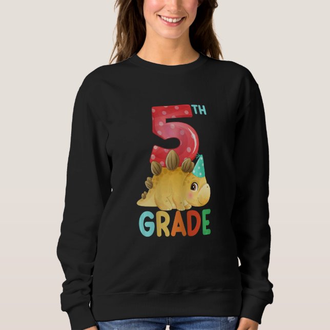 Sudadera Hola, Quinto Grado De Dinosaurios Rex De Vuelta A  (Anverso)