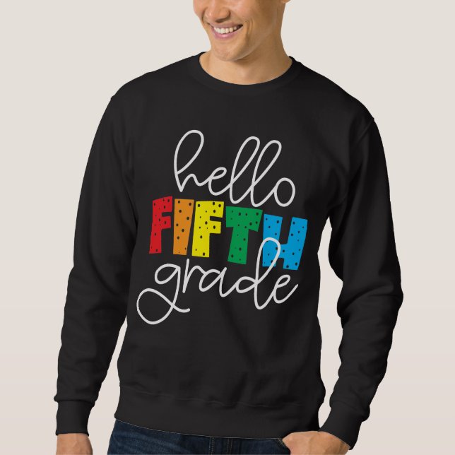 Sudadera Hola, quinto grado - Diversión de vuelta a la escu (Anverso)