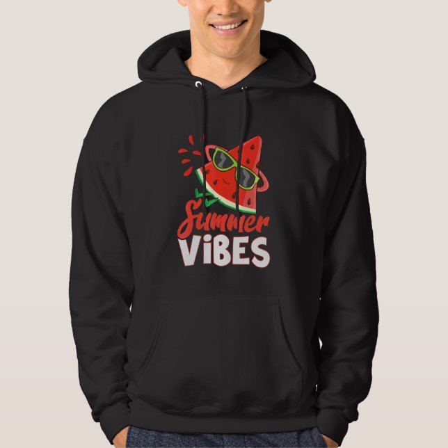 Sudadera Hola sandía de verano con gafas de sol (Anverso)