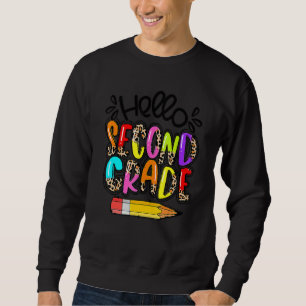 Sudadera Hola Segundo Grado Boho Leopardo Regreso a la Escu
