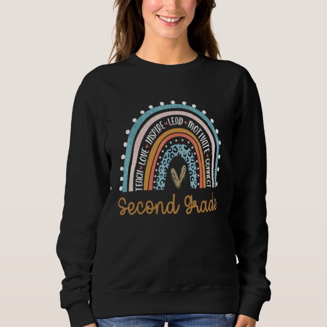 Sudadera Hola Segundo Grado Rainbow Maestro Estudiantes De  (Anverso)