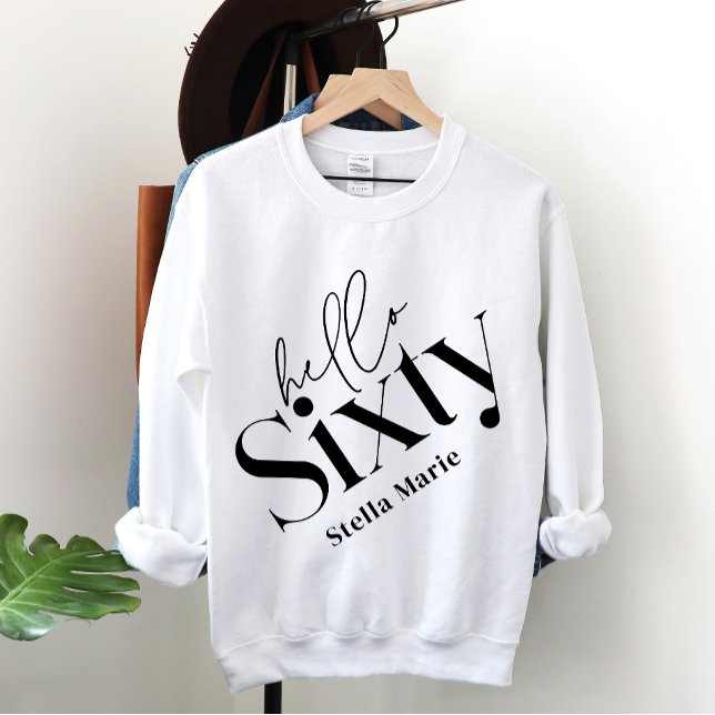 Sudadera Hola sesenta modernos minimalista elegante cumplea (Subido por el creador)